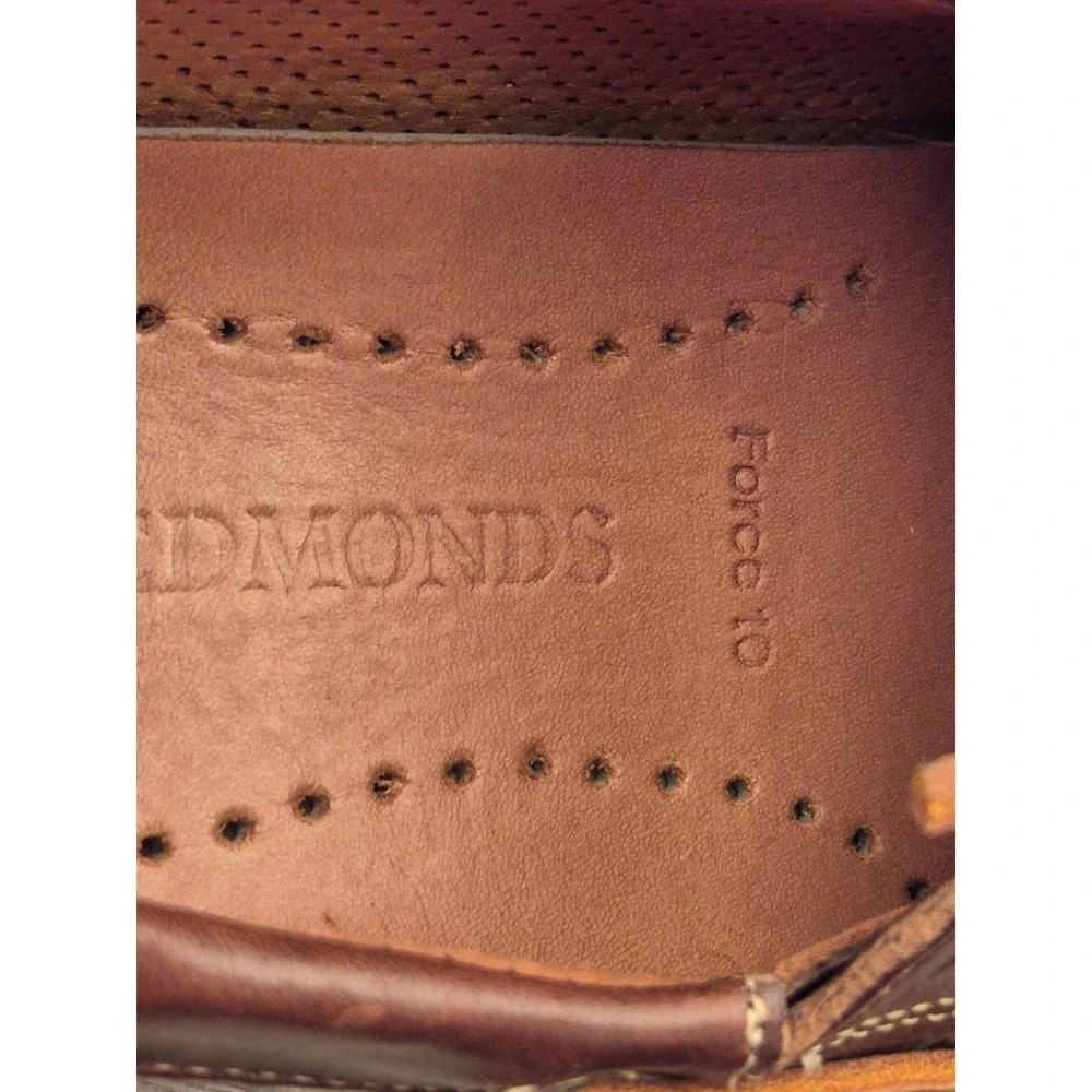 Allen Edmonds Force 10 Tan Brown Leather Boat Shoes Mens Casual Loafers Sz 9 D